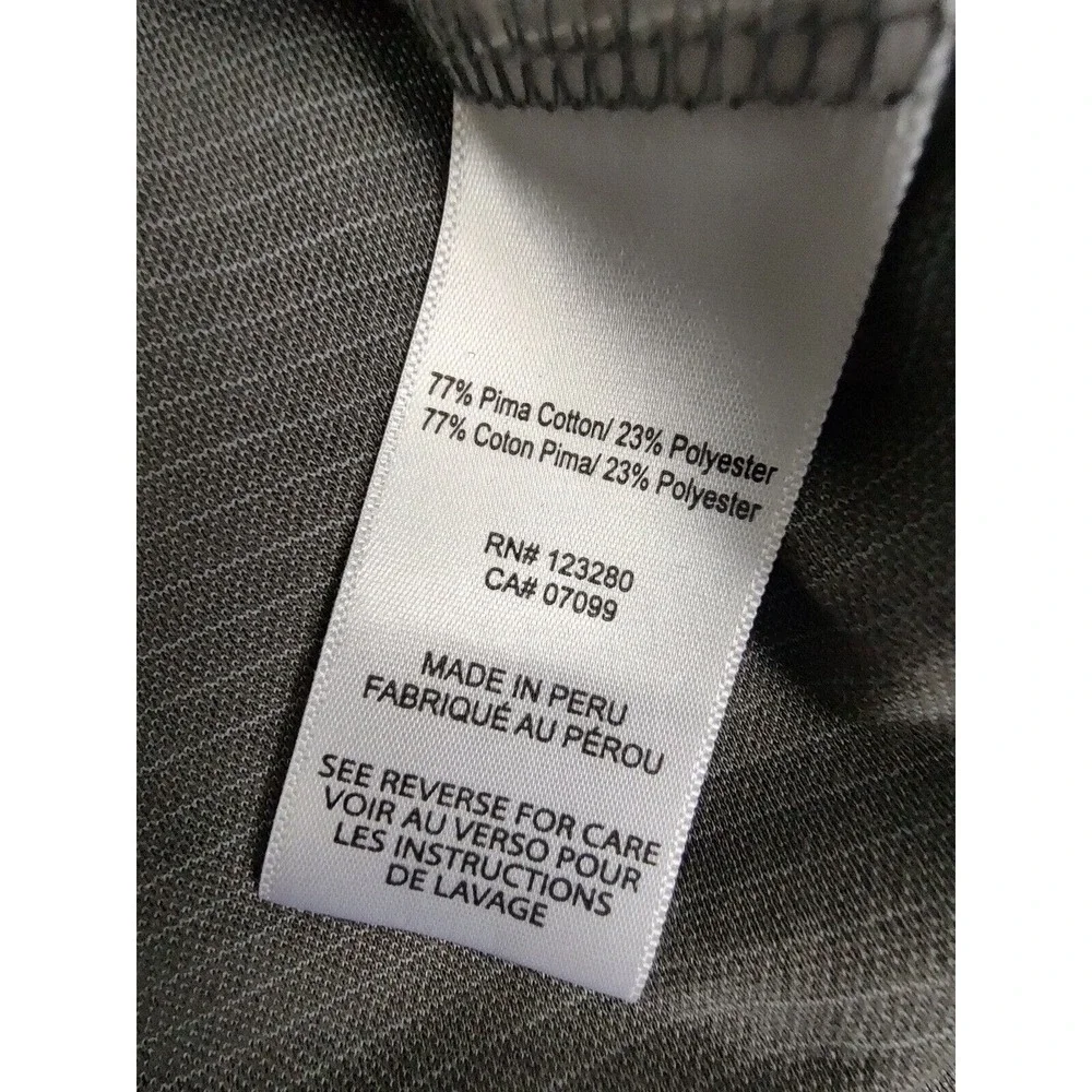 Travis Mathew Men's XXL Gray Striped Short Sleeve Polo Shirt Pima‎ Cotton Blend